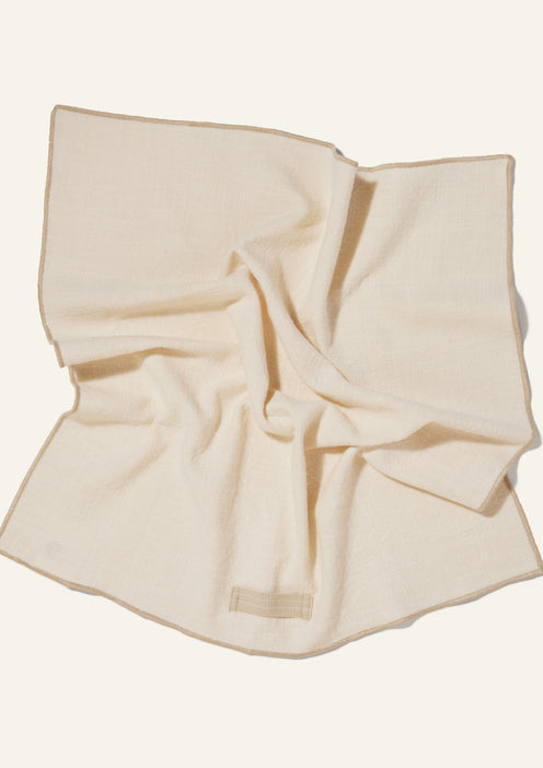 Scrunched up beige Loop Napkin