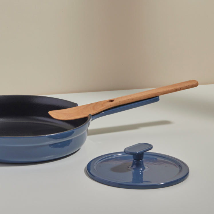Blue Grill Press paired with a blue Cast Iron Always Pan