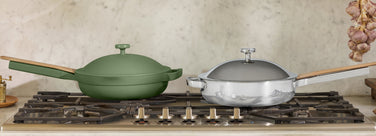spice always pan and titanium always pan pro on stove
