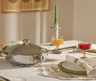 chrome titanium always pan pro set on table