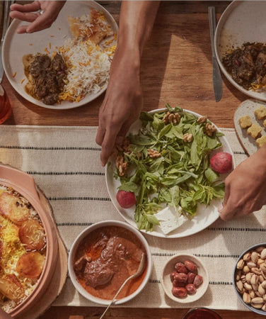 serving food on our place dinnerware and tableware assortment