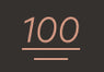 The number 100 is displayed in large, light-colored font on a dark background, with two lines drawn underneath it.