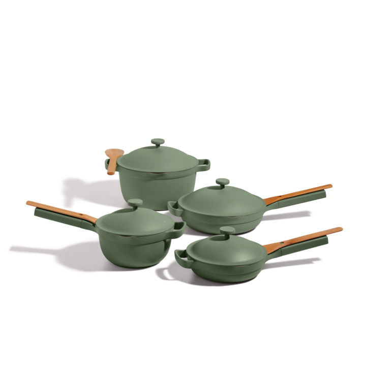 Green Always Pan, Perfect Pot, Mini Always Pan, Mini Perfect Pot, Cookware Set bundle