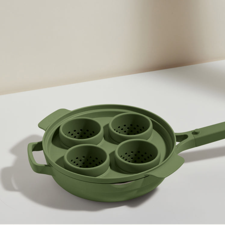 Green egg poacher with always pan