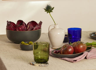 serving platters, serving bowls, mini bowls on table