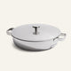 The Titanium Braiser Pro 28 cm, featuring two side handles and a matching flat lid, is displayed on a plain light background.