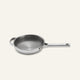 Titanium Always Pan Pro 20 cm stainless steel frying pan with a textured cooking surface, a helper handle, and a long straight handle.