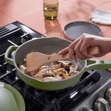 green always pan sautéing on stovetop