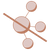 A large central circle with a diagonal line and four smaller circles connected by lines, all in a muted brown color on a light background.