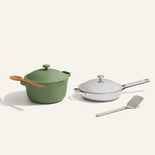 Titanium & Ceramic Cookware Duo-Chrome/Sage