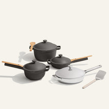 Titanium & Ceramic Cookware Set-Chrome/Char