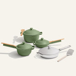 Titanium & Ceramic Cookware Set-Chrome/Sage