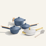 Titanium & Ceramic Cookware Set-Gold/Blue Salt