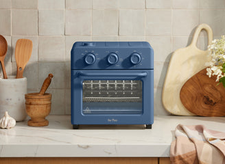 Blue wonder oven on counter