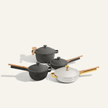 chrome/gold and black cookware set pro